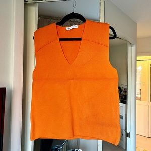 New ! Orange warm knit vest